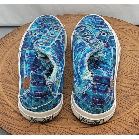 Blowfish Malibu Play Turquoise Tie Dye Denim Slip-On Shoes Women's 6.5 ZS-0061 - Picture 5 of 13